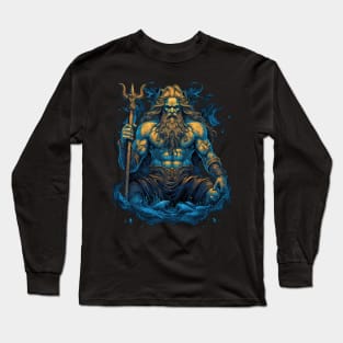 Poseidon Greek God of the Seas Long Sleeve T-Shirt